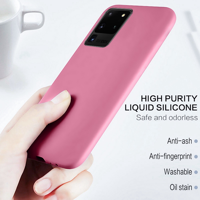 【Ready Stock】Liquid Silicone Soft Case For Samsung Galaxy S20 Ultra Plus A51 A71 Back Cover