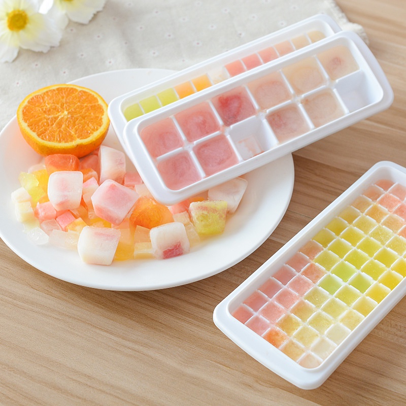 Khay đá / Khay làm đá 12 viên, 48 viên có nắp đậy #T1-07