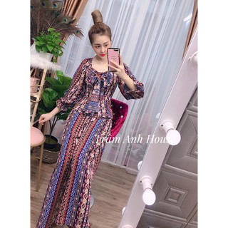 Set Đồ Bộ Nữ Thổ Cẩm Tay Lửng Lụa Cao Cấp