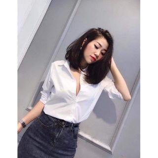 ÁO SƠ MI TRẮNG ĐUÔI TÔM CỰC XINH