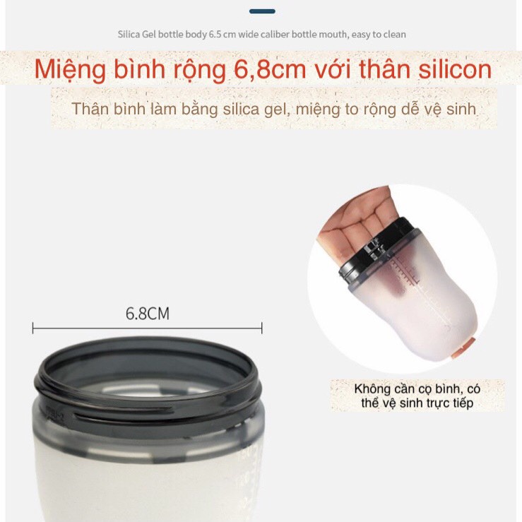 [Có tách lẻ] Bình sữa silicon siêu mềm cho bé CO MO 150ml và 250ml