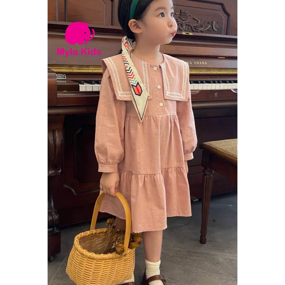 Set váy đôi mẹ và bé thu đông dài tay, set váy mẹ bé chất thô cotton an toàn cho bé - kèm ảnh thật - Mylakids