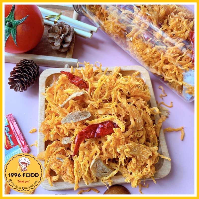 Khô gà bơ tỏi 300g 1996Food đồ ăn vặt Hà Nội vừa ngon vừa rẻ