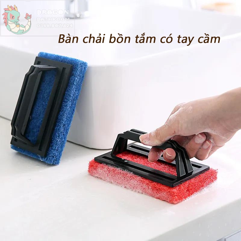 【SIÊU RẺ]】Cọ Bếp, Cọ Bồn Rửa Có Tay Cầm Bọt Biển-LO-170