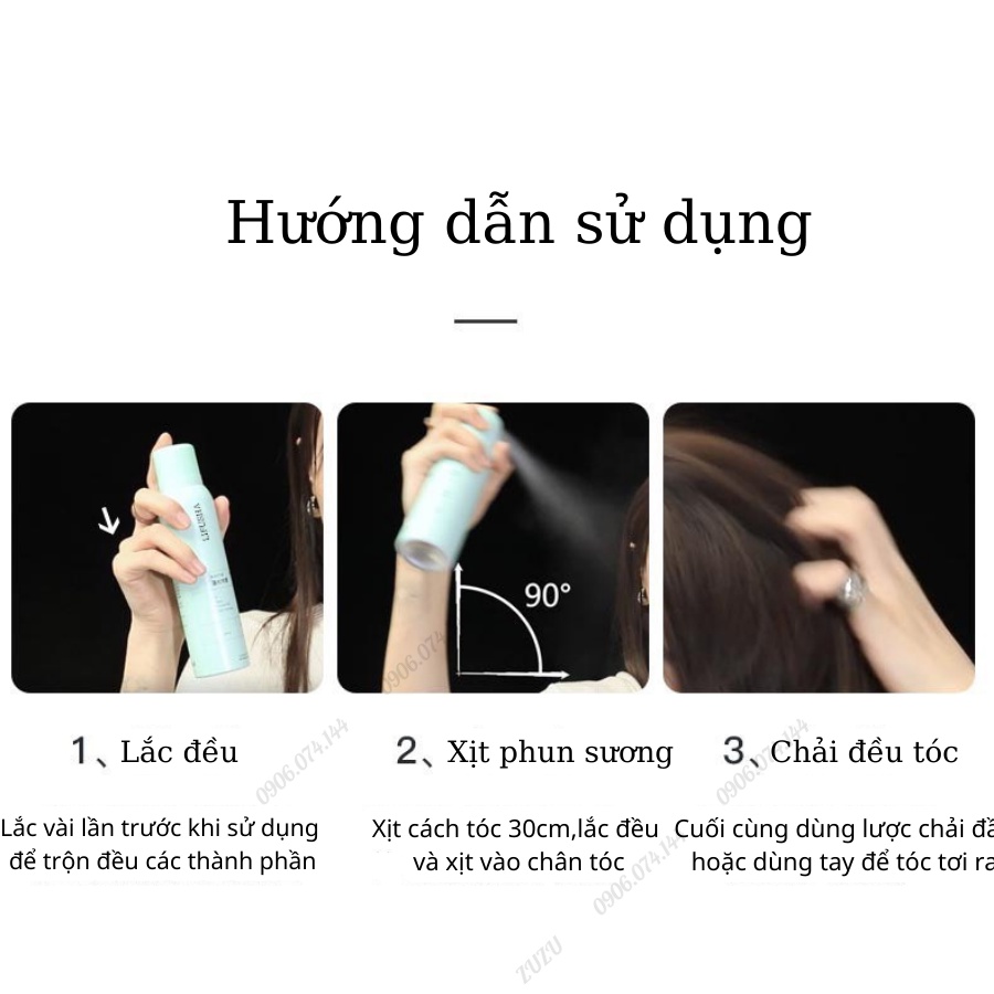 Dầu gội khô dạng xịt Spes, dầu gội đầu khô nữ không bết dính phồng tóc nội địa Zuzu Cosmetics | BigBuy360 - bigbuy360.vn