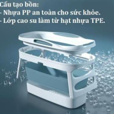 Bồn tắm gấp gọn dành cho người lớn FUHO chất liệu nhựa PP và Silicon, có thể làm bể bơi, bồn tắm cho trẻ em