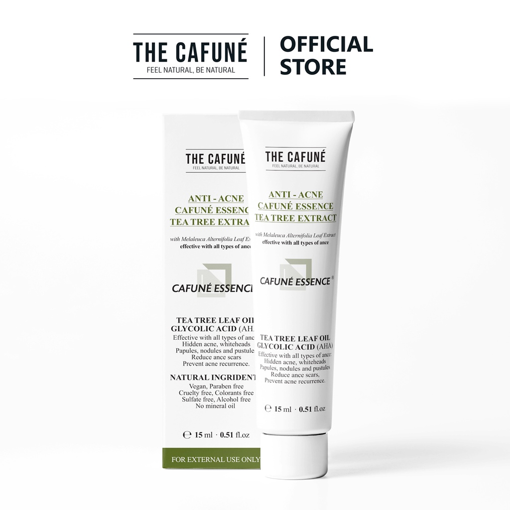Tinh Chất Chấm Mụn Mờ Thâm Cafuné Essence thành phần serum AHA Và Tràm Trà 15ml