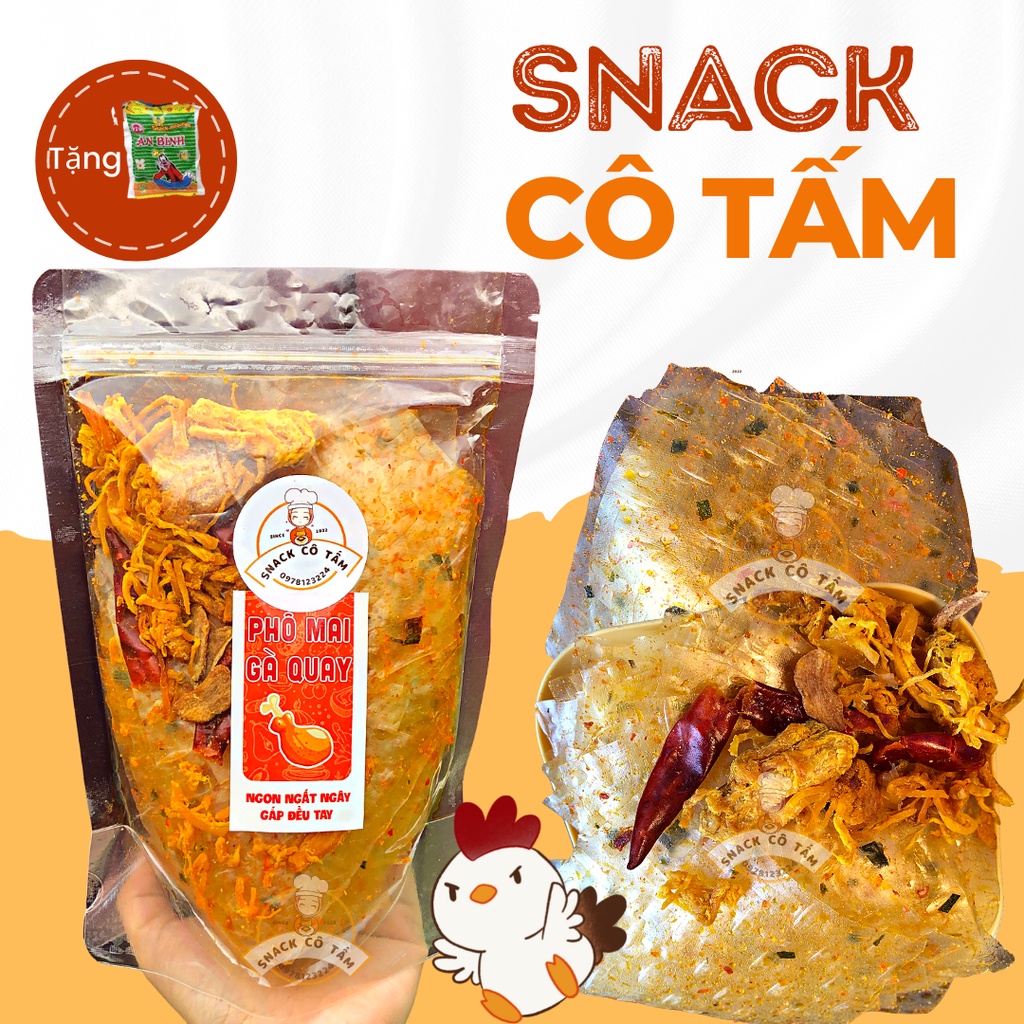 Bánh tráng tẩm vị phomai gà quay ngon đậm đà hấp dẫn Ăn vặt túi zip sạch sẽ tiện lợi/Snack Cô Tấm