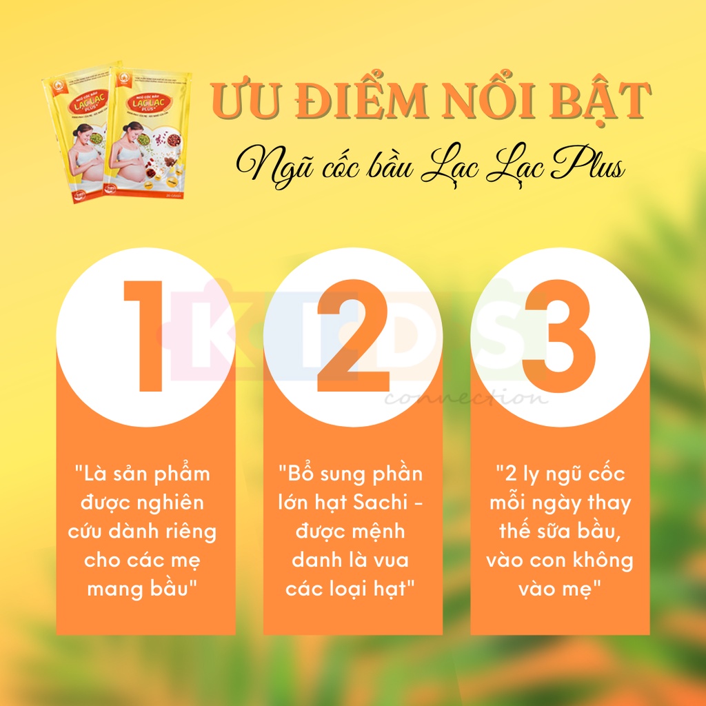 Ngũ cốc bầu Lạc Lạc Plus 37 loại hạt cao cấp cung cấp đầy đủ vitamin và khoáng chất (hộp 30 gói/600g)