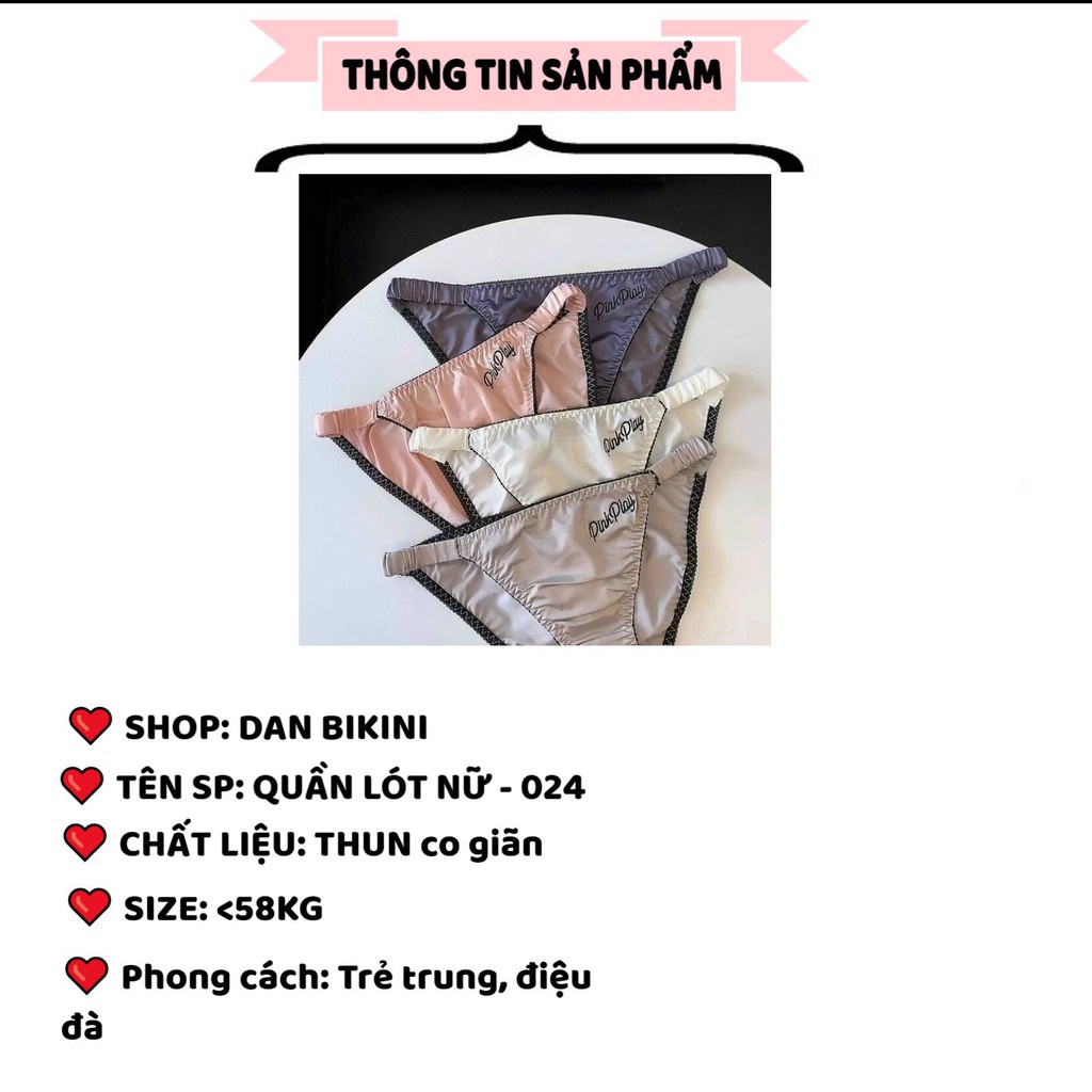 Quần Lót Nữ Sexy ❤️FREESHIP❤️ Quần Lót Sexy Pink mềm mại thoáng mát co giãn mã 024