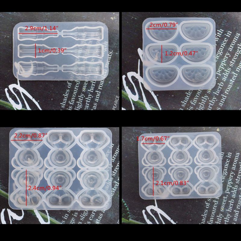 Khuôn silicone đúc resin epoxy làm đồ thủ công tạo hình gấu gummy/múi cam/kẹo sô cô la/chai nước ngọt chất lượng cao