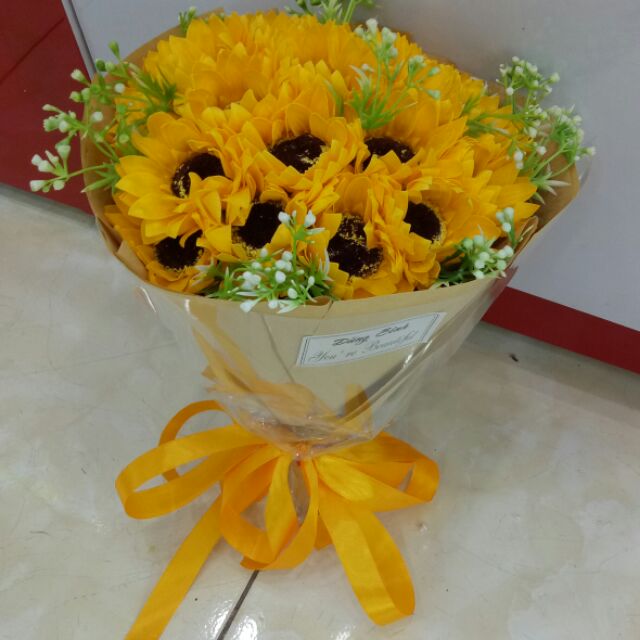 Bó  hoa hướng dương sáp  20 bông