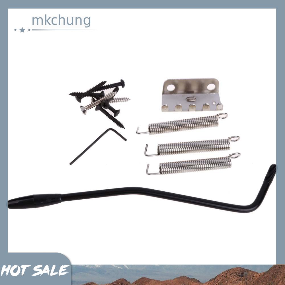 1 Bộ Cầu Tremolo Màu Đen Kèm Thanh 6 Dây Cho Đàn Guitar Điện