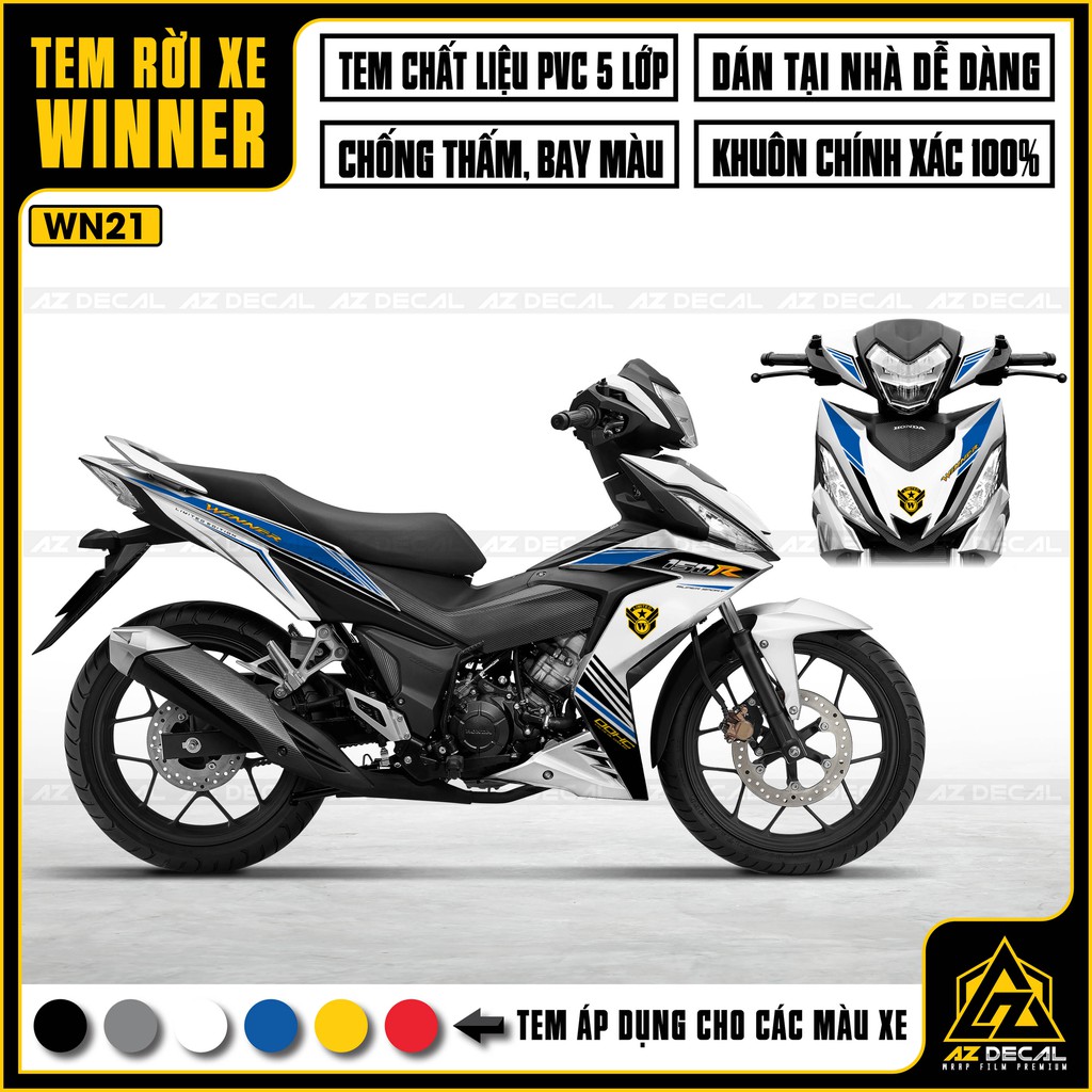 Tem Xe Winner 150 Mẫu DOHC | WN21 | Chất Liệu Decal Chống Nước, Chống Phai Màu, Cắt Khuôn Sẵn Dễ Dán