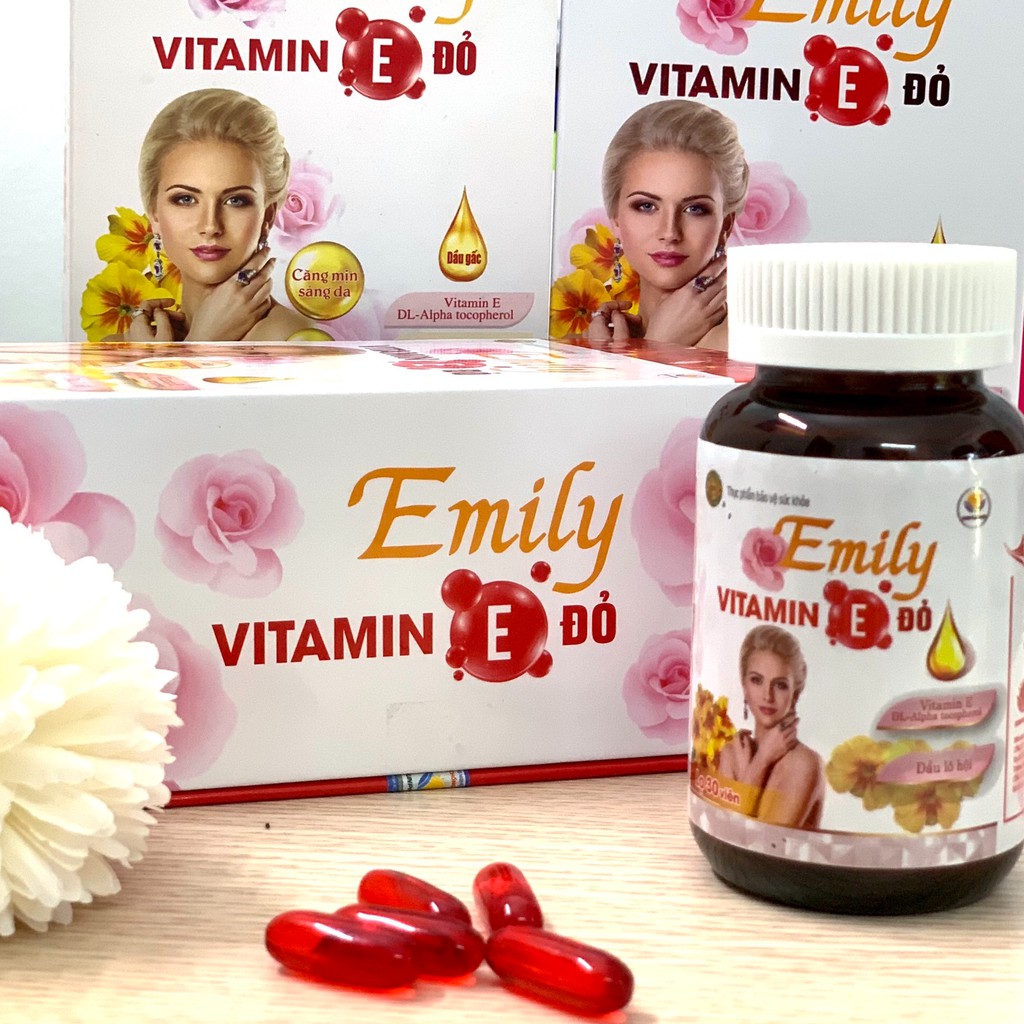 Emily Vitamin E đỏ  – Hỗ trợ giúp làm đẹp da, ngăn ngừa lão hóa (60 viên)