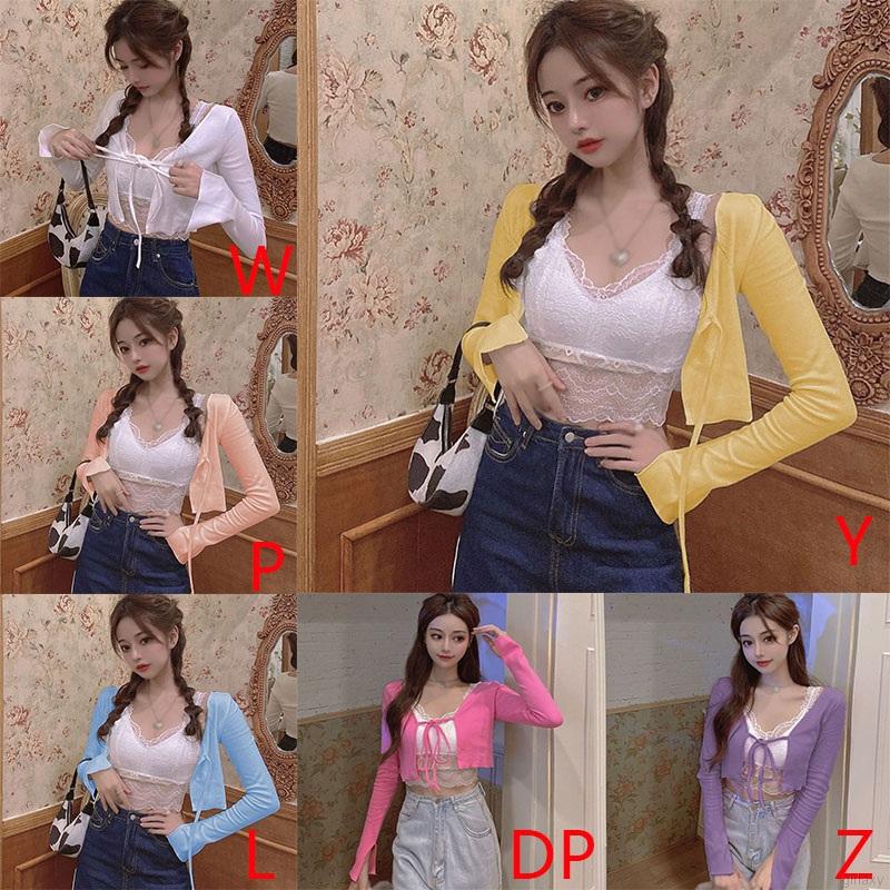 Áo khoác cardigan mỏng tay màu trơn phong cách Hàn Quốc trẻ trung cho nữ | BigBuy360 - bigbuy360.vn