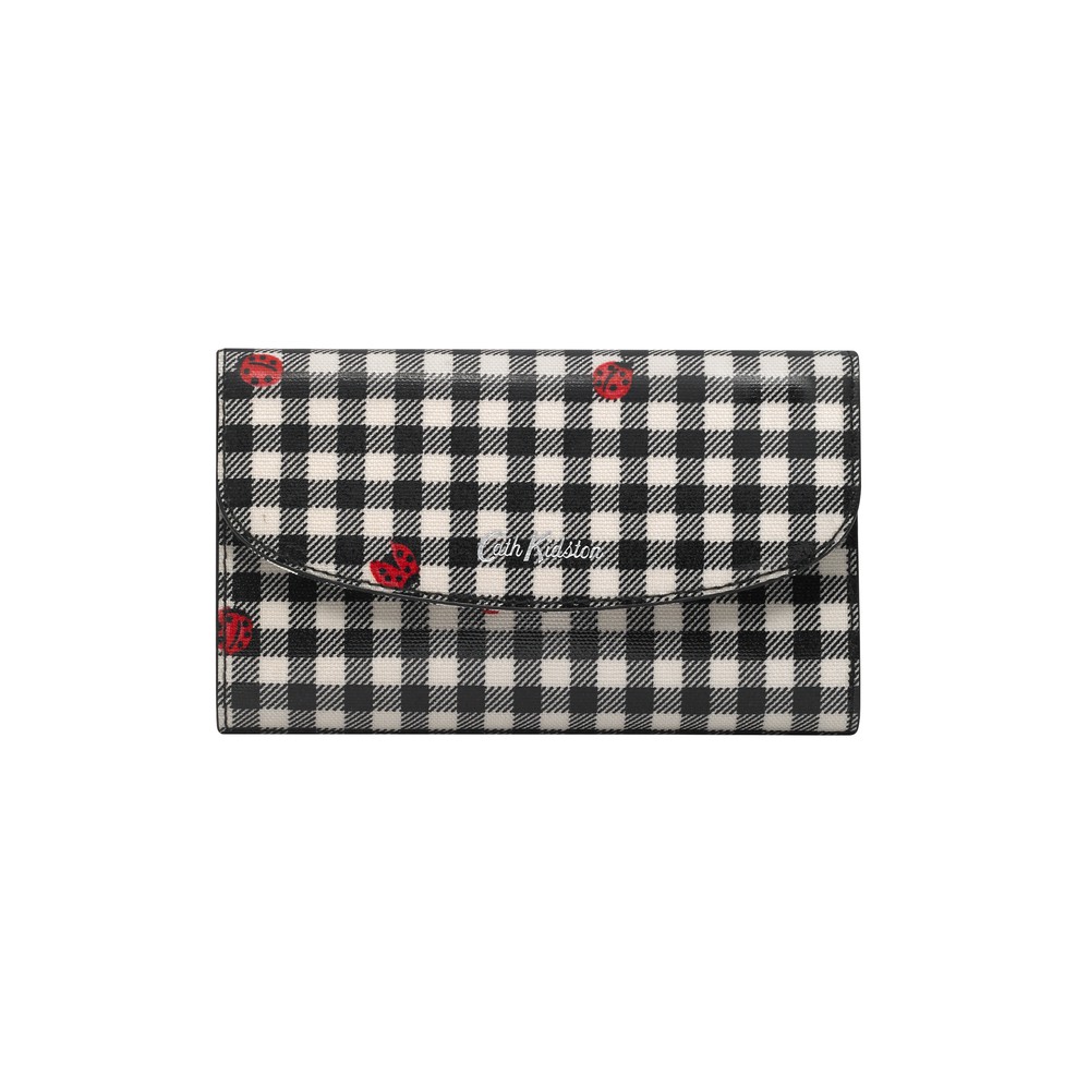 Cath Kidston - Ví cầm tay Foldover Wallet Ladybug Gingham - 984881 - Stone Charcoal