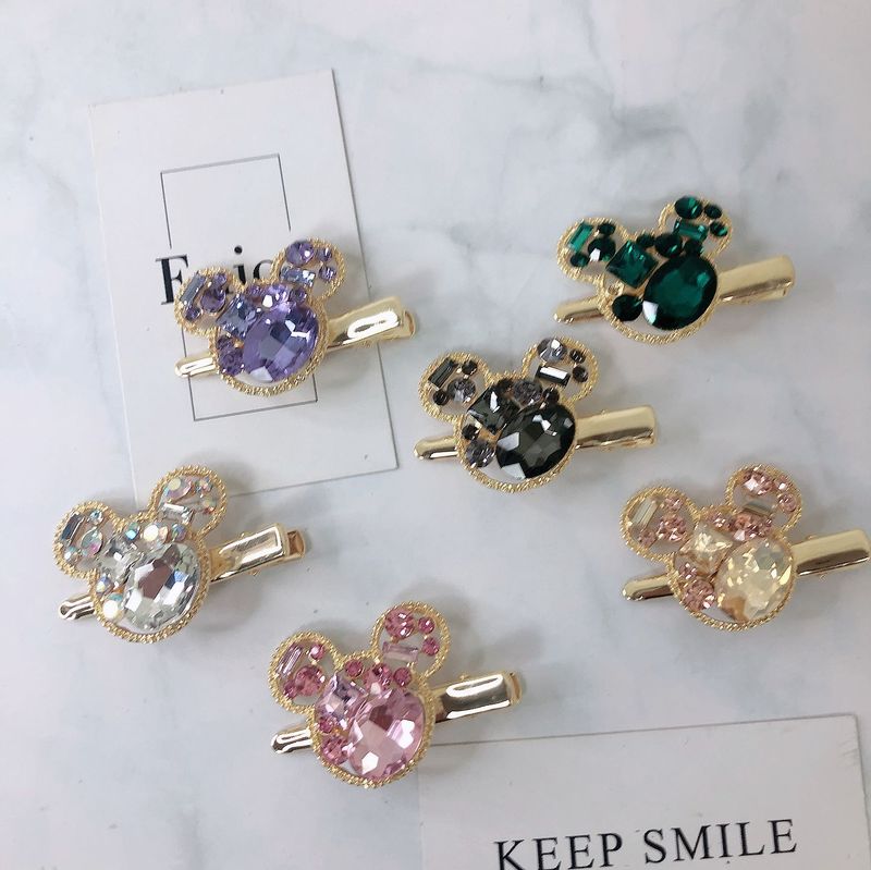 Dây buộc tóc/ kẹp tóc hình chuột Mickey mặt gương phong cách retro Pháp cổ điển