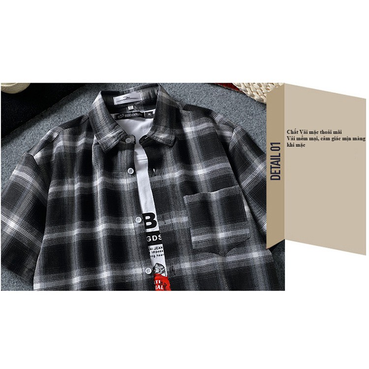 Áo sơ mi kẻ sọc áo sơ mi nam ⚜️FREESHIP⚜️ tay ngắn xu hướng Hàn Quốc mới 2020