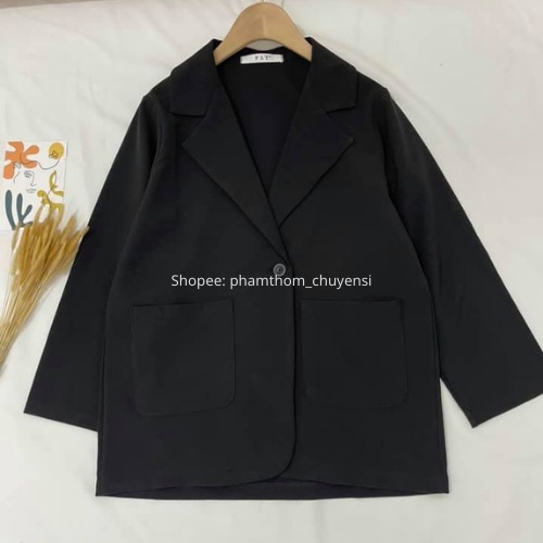 Áo khoác vest blazer túi vuông nữ 2 lớp