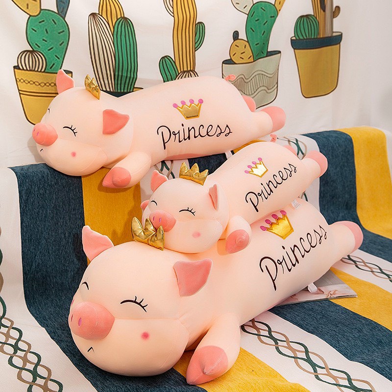 Gấu bông heo vương miệng nhập khẩu_ruột bông gòn siêu phồng