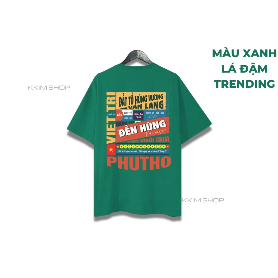 Áo thun tay lỡ PHÚ THỌ, Áo phông 63 tỉnh thành Form rộng oversize, chất liệu Cotton KKIMSHOP