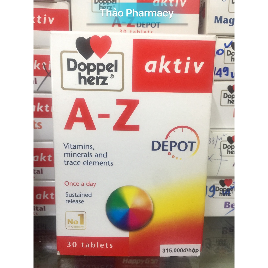 Viên SỦI Vitamin Tổng Hợp Doppelherz Aktiv A-Z DepotDoppel herz AZ FROM Z GERMANY AZ SỦI