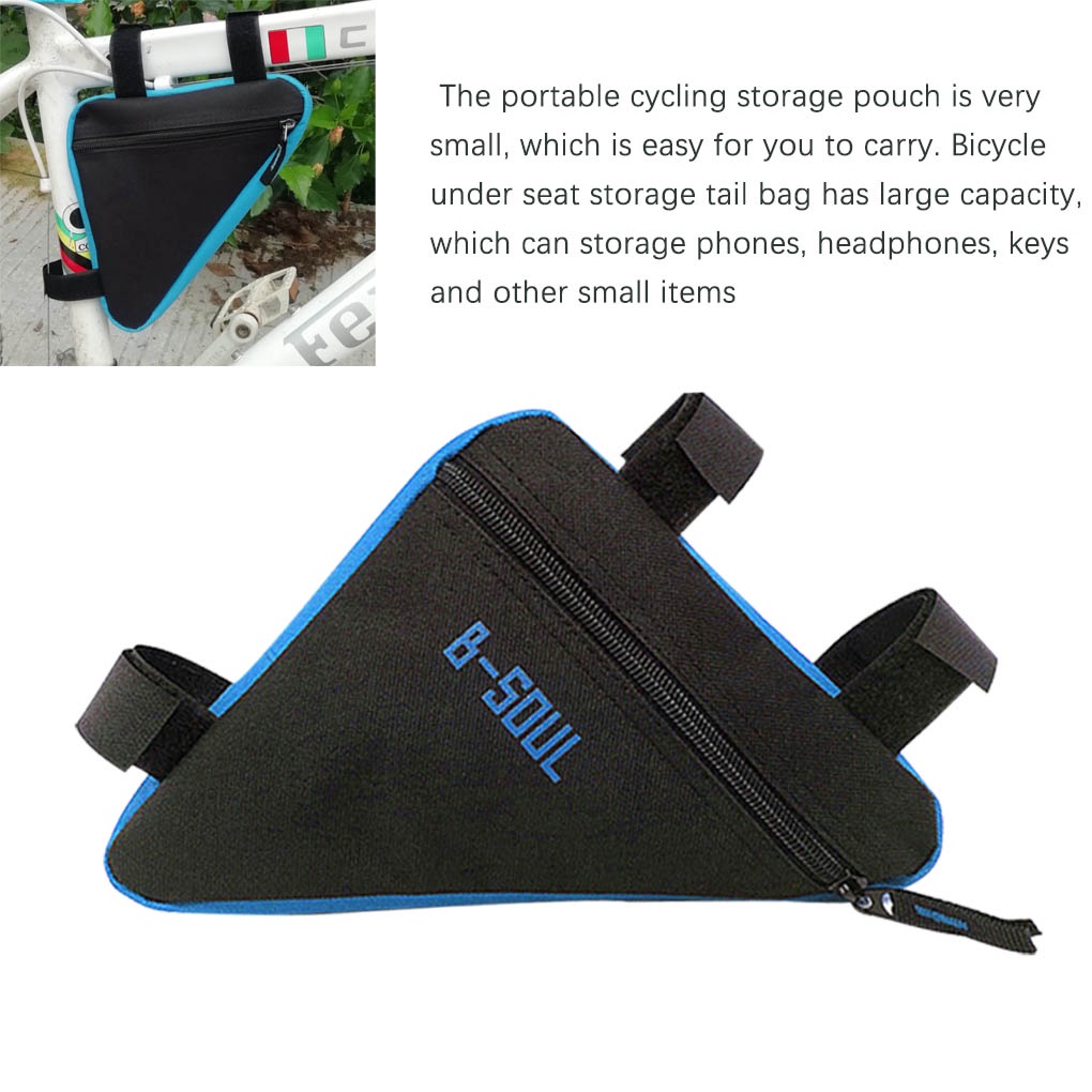 [Global] Bike Storage Bag Frame Pouch Oxford Cloth Zipper Triangular Storage Pannier Cycling Accessory