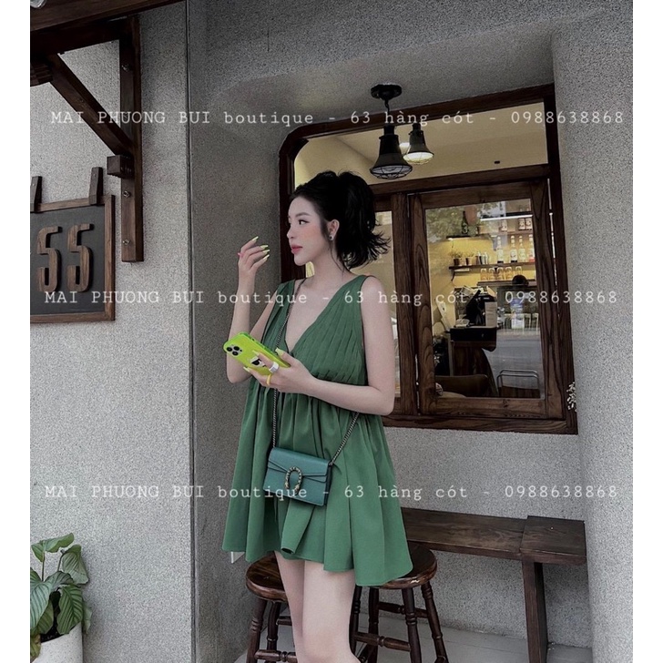 Áo BabyDoll Buộc Nơ Cổ V MPB | BigBuy360 - bigbuy360.vn