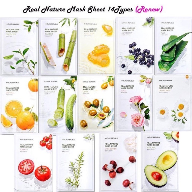 ( Sẵn ) Mặt nạ giấy Nature Republic Real Nature Mask Sheet | Thế Giới Skin Care