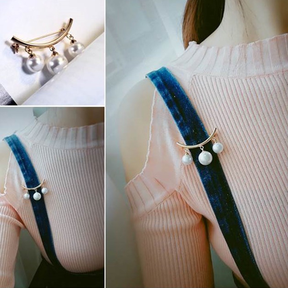 Ghim cài áo trang trí ngọc trai nhân tạo thanh lịch cho nữ