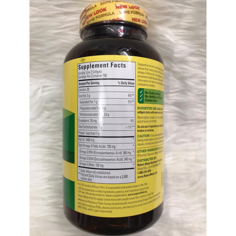 Date T6/2022_VIÊN DẦU CÁ NATURE MADE FISH OIL 1200MG 200 VIÊN CỦA MỸ