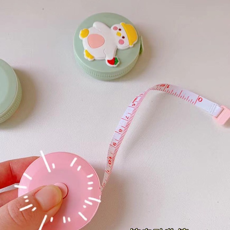 Thước Dây Cuộn Rút Thu Tự Động HỘP TRÒN 1.5 Mét - Đo Eo, Vòng Bụng Sức Khỏe Nhiều hình đáng yêu Warm&amp;Cute A208