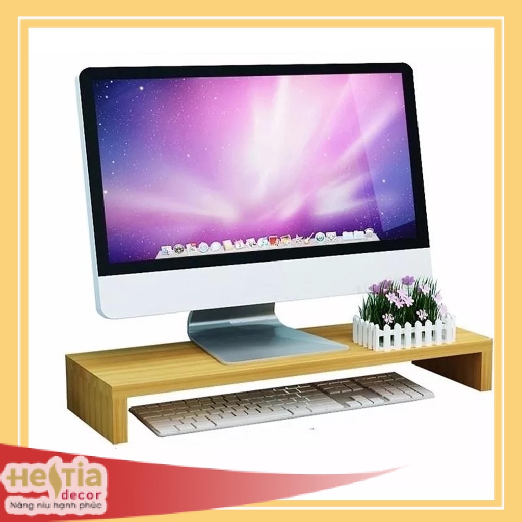 Kệ kê máy tính gỗ , kệ decor vân gỗ , kệ trang trí Hestiadecor
