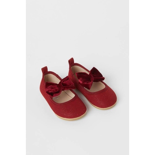 Giày búp bê đỏ hm cho bé gái size chân từ 9-15cm