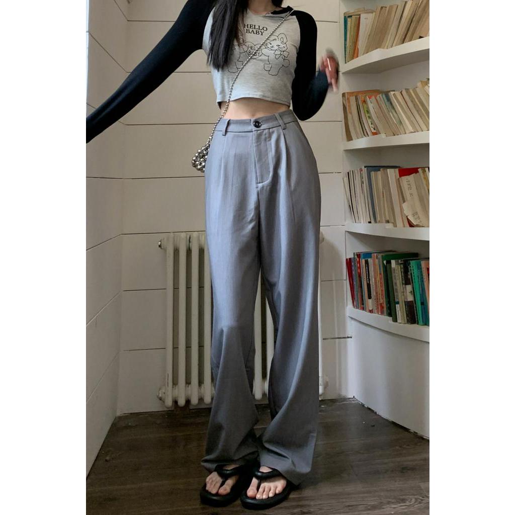 Quần Dài Ống Rộng Lưng Cao Thời Trang Mùa Xuân 62237