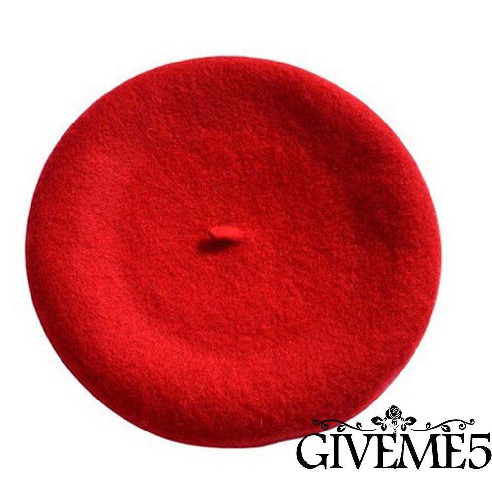 Mũ Beret Len Màu Trơn Phong Cách Pháp Cho Nữ (11 Màu)