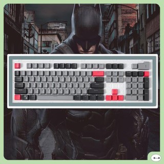 Set keycap nhựa pbt xuyên led 104 phím xám đen đỏ batman