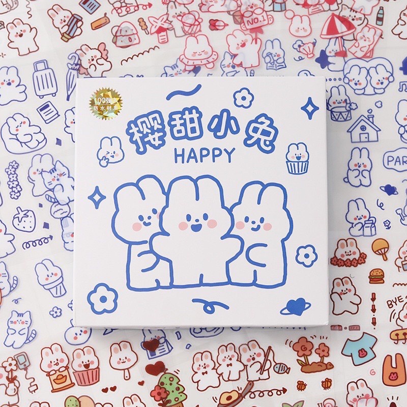 [Hàng tặng không bán] Tách lẻ 1 miếng dán Sticker chủ đề dễ thương dùng để trang trí sổ, đồ dùng xinh yêu Laluna - A58