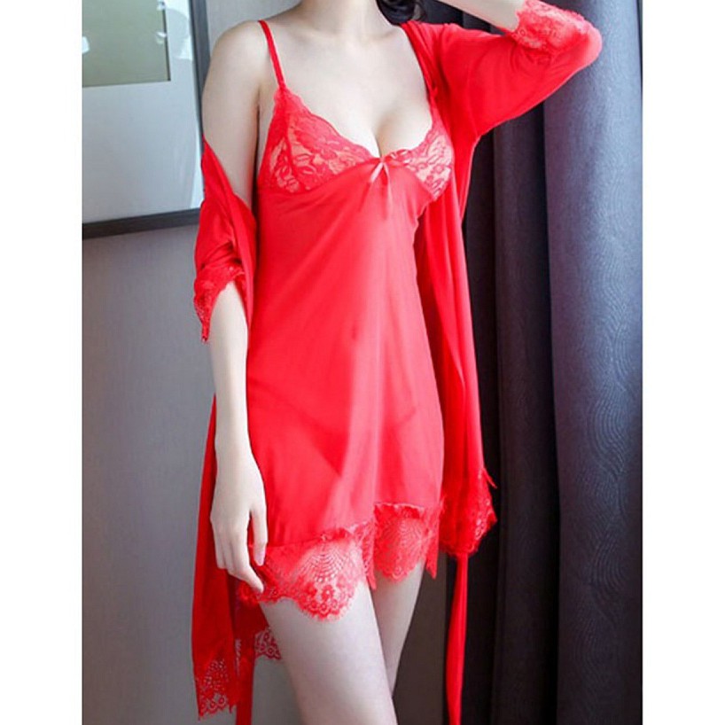 Váy Ngủ lụa sexy gợi cảm xuyên thấu Hai Dây Màu Hồng , Đỏ, Đen..SCT1083- LAMDEPDUNGCACH | BigBuy360 - bigbuy360.vn