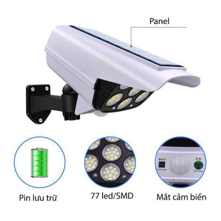 Đèn Cảm Biến Năng Lượng Mặt Trời Chống Nước Đèn Led Giả Camera Chống Trộm Tiết Kiểm Điện Cảm Ứng xa 5m - tienichnhapkhau | BigBuy360 - bigbuy360.vn