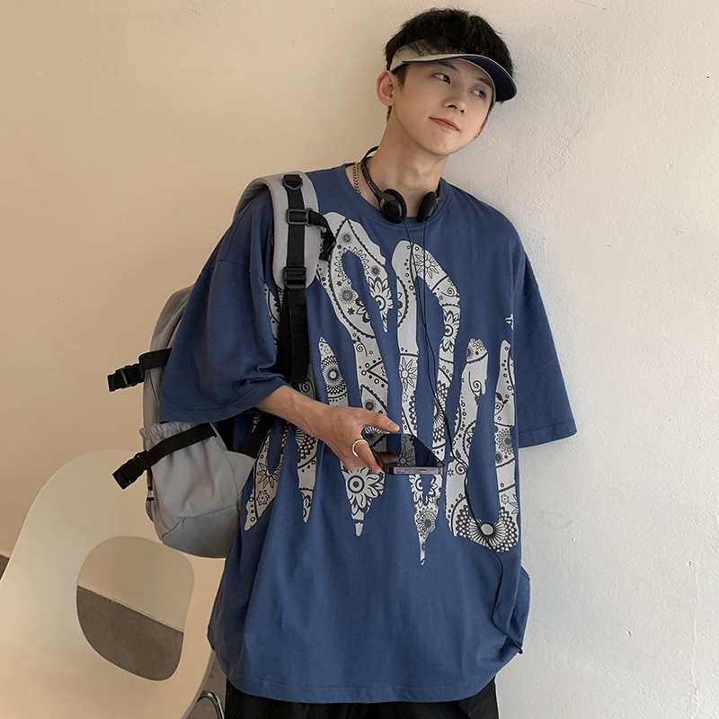 Áo Thun Nam Tay Ngắn In Hình Hoa Trẻ Trung