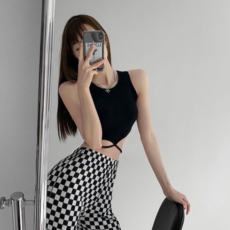 Áo BA LỖ DÂY QUẤN BỤNG A3 - Áo ba lỗ nữ trơn croptop