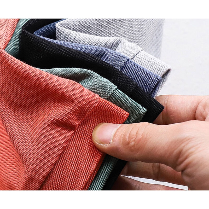 Áo polo Tay Ngắn Cổ Bẻ Vải Lụa Lạnh Mỏng Thời Trang Mùa Hè Cho Nam