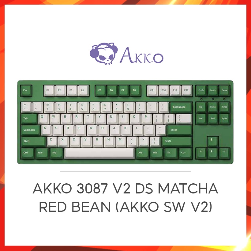 Bàn phím cơ AKKO 3087 v2 DS Matcha Red Bean (Akko sw v2) - Hàng Chính Hãng