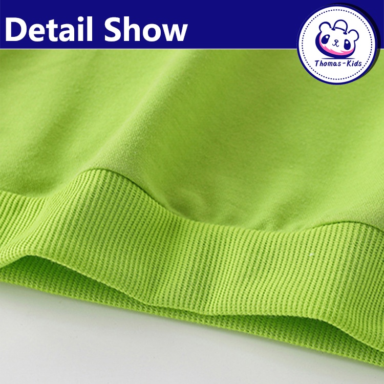 [THOMAS KIDS] Áo Thun Cotton Tay Dài Cổ Tròn Thoáng Khí In Hình Chú Vịt Dễ Thương Thời Trang Cho Bé Gái 3-8 Tuổi