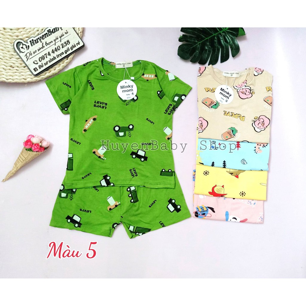 Bộ Cộc Tay Cho Bé Bộ thun lạnh Minky Mom Cộc Tay Cho Bé, Mềm mịn, Thấm Mồ Hôi ,Co Dãn Tốt - M03