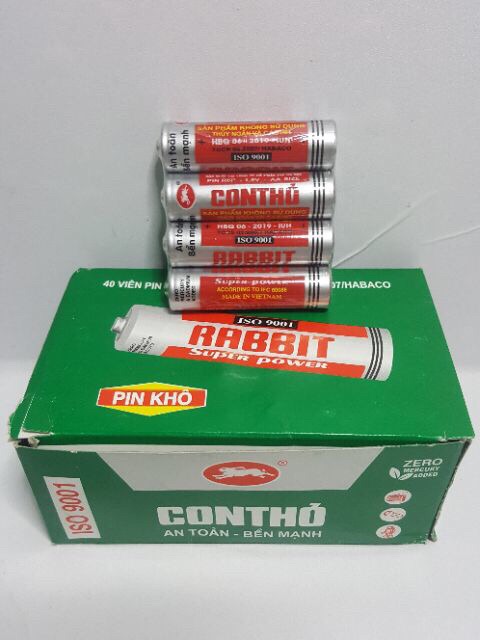 Pin con thỏ combo 40 viên