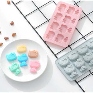 Khuôn silicon làm thạch rau câu, socola, chip chip hình mèo Kitty