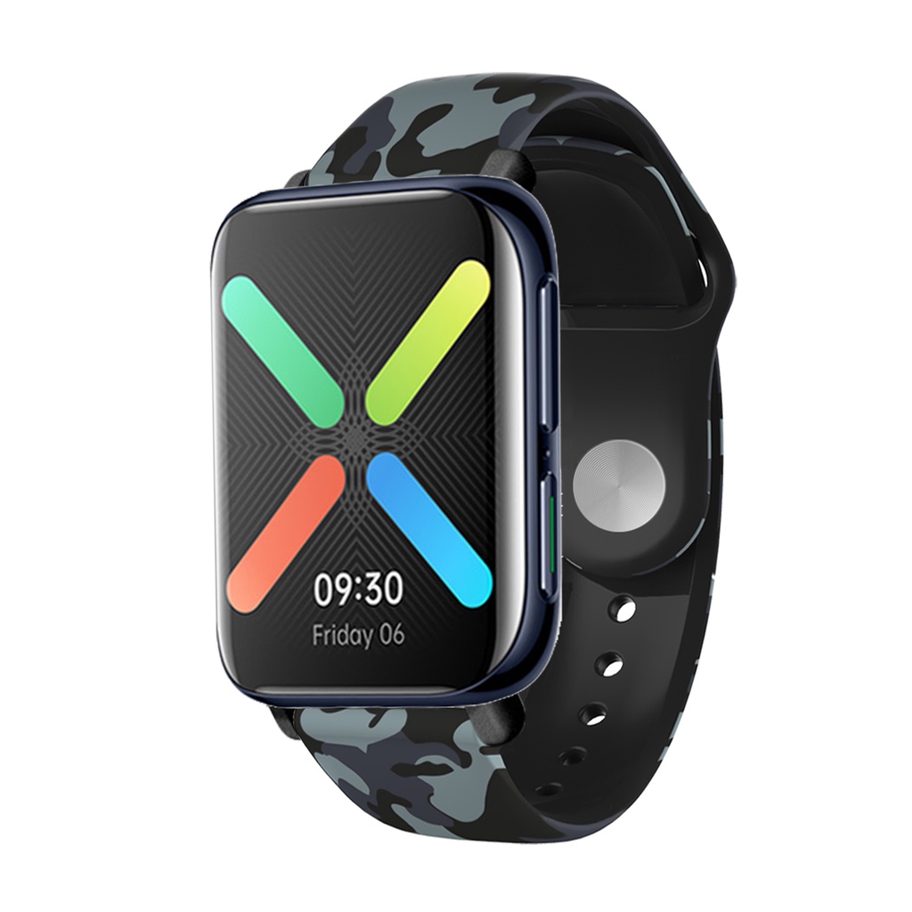 Dây Đeo Tay Silicon Họa Tiết Hoa Thay Thế Cho Đồng Hồ Thông Minh Oppo 41mm / 46mm